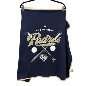 Majestic San Diego Padres MLB Baseball Baby Blanket Swaddle Wrap Throw Navy Blue